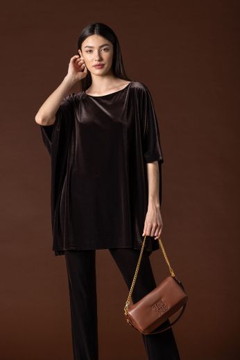 Stretch-velvet kaftan