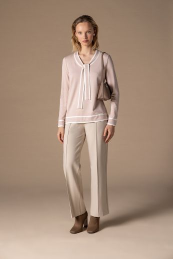 Straight-leg cotton-blend pants