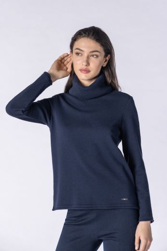 Wool-blend turtleneck sweater