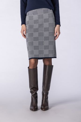 Jacquard-knit pencil skirt