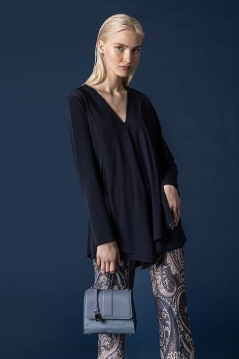 Asymmetric jersey top