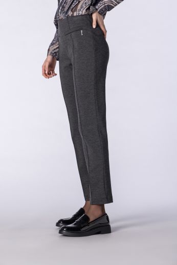 Slim-leg cotton-blend pants