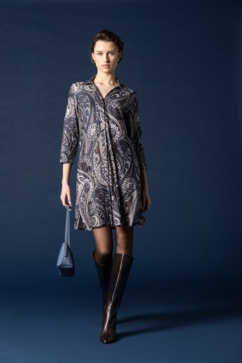 Paisley-print shirt dress