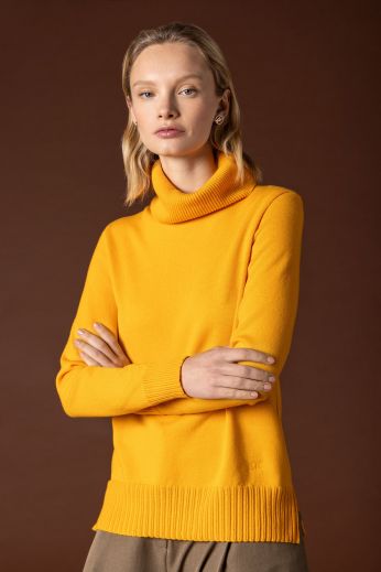 Wool-blend turtleneck sweater